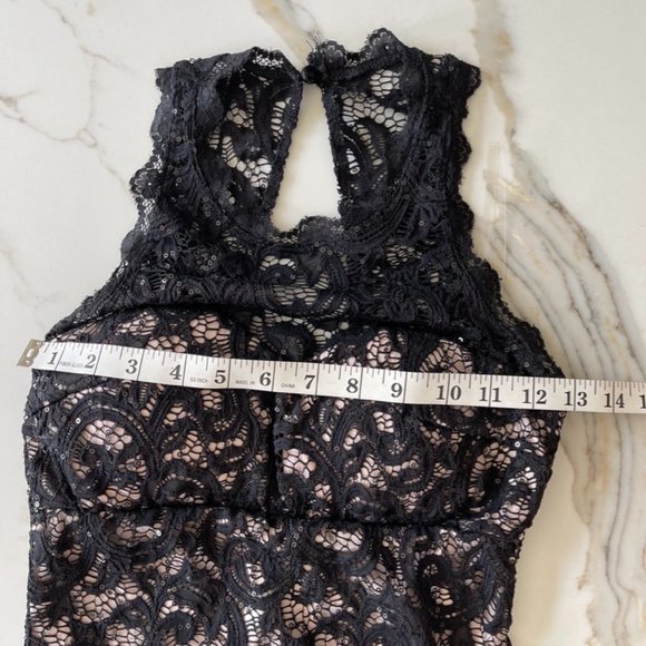 Black Stretch Lace Dress Size 1 - Picture 4 of 7